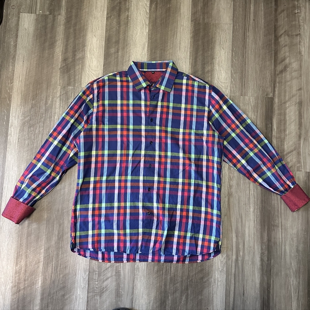 Visconti Men's Multicolor Plaid Shirt Size XL